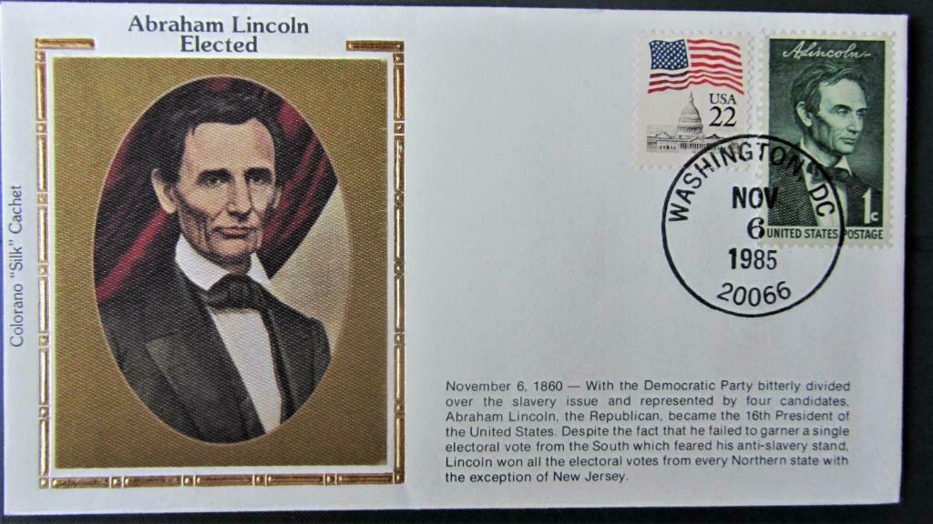FDC OP ZIJDE PRESIDENTEN- PRESIDENT ABRAHAM LINCOLN, Enlèvement ou Envoi, Affranchi, Autres thèmes