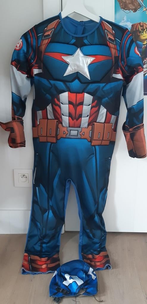 Pak Captain America 6-7 jaar, Ophalen of Verzenden, Gebruikt, 122 t/m 128, Jongen of Meisje