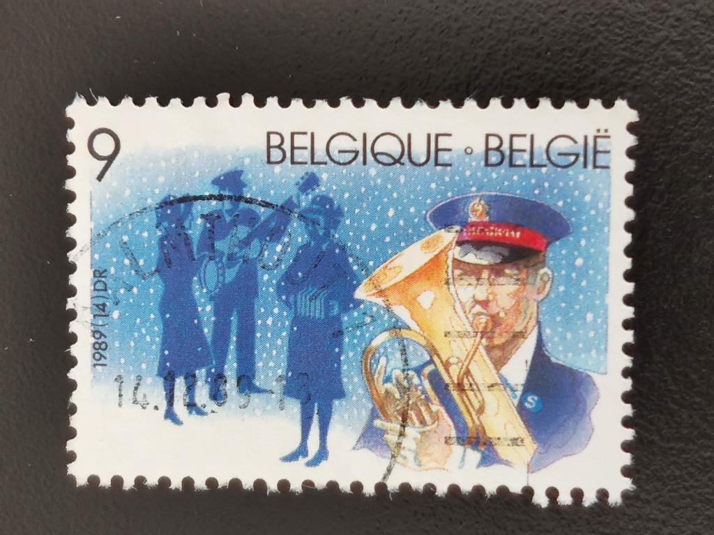Belgique 1989 - Noël - Armée du Salut - musique, Enlèvement ou Envoi, Affranchi, Europe