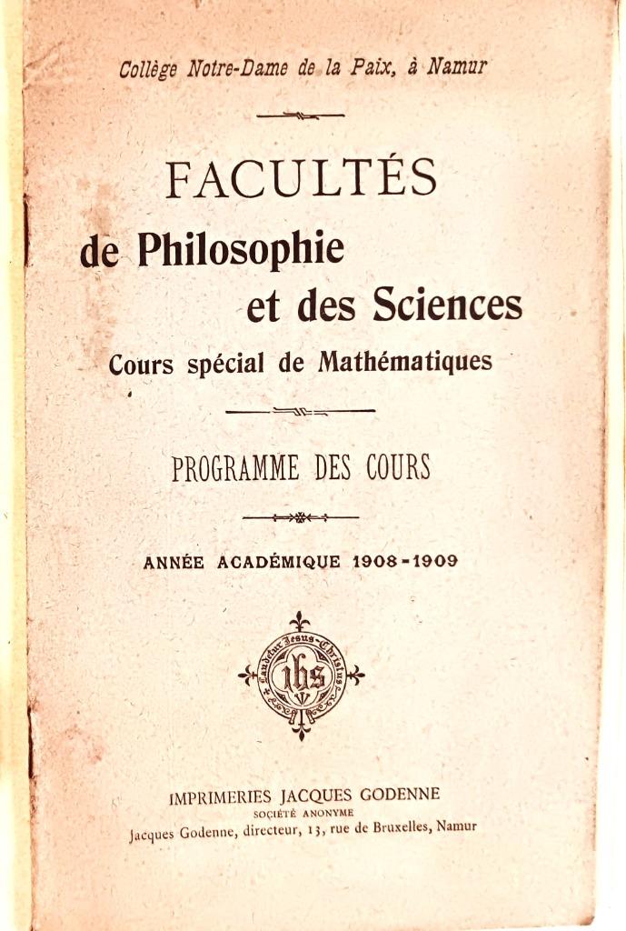 Facultés de philosophie et des sciences, cours spécial de, Enlèvement ou Envoi, Utilisé