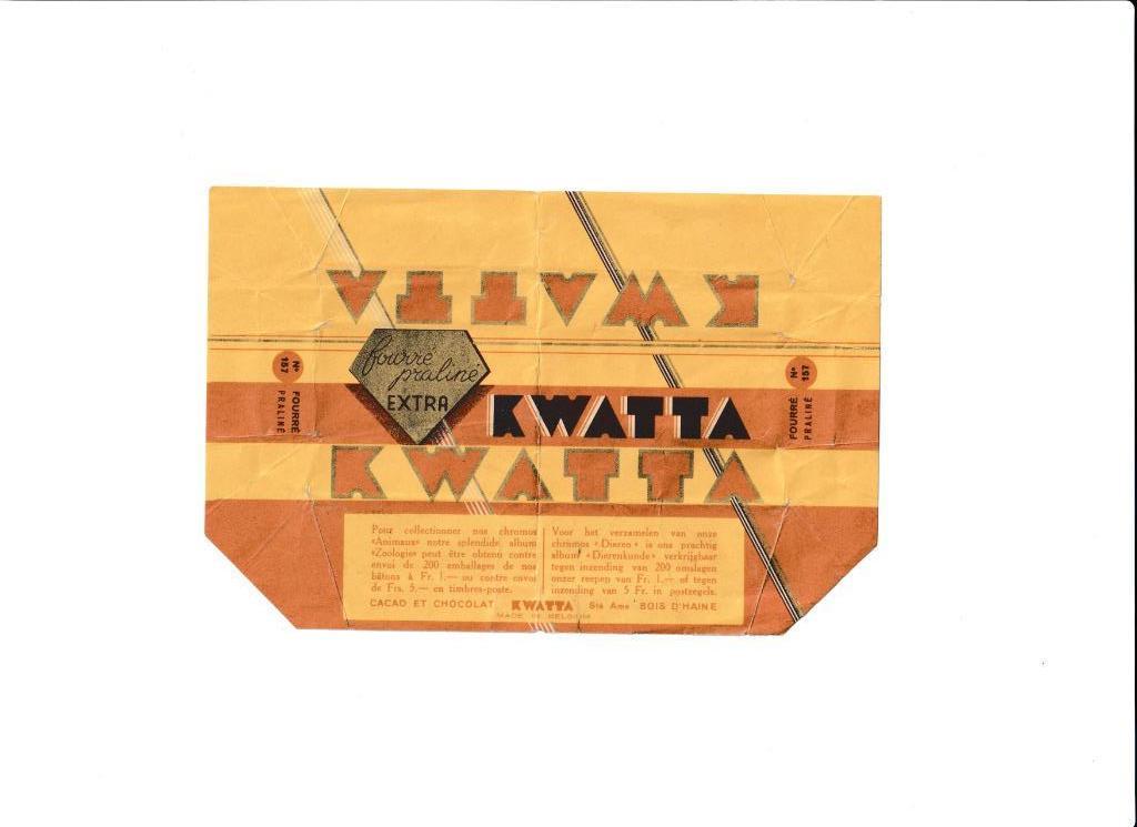 Emballage de chocolat Kwatta. Bois d'Haine., Collections, Marques & Objets publicitaires, Enlèvement ou Envoi, Emballage