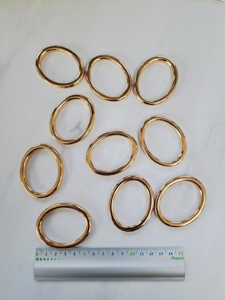 Goudkleurige ovale ringen om tassen of riemen te maken, Ophalen of Verzenden