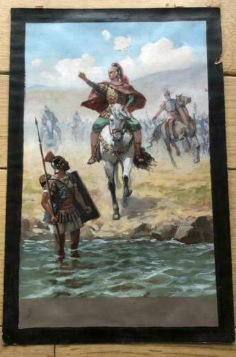 Peinture ancienne 36 x 23 cm Romains, Enlèvement ou Envoi