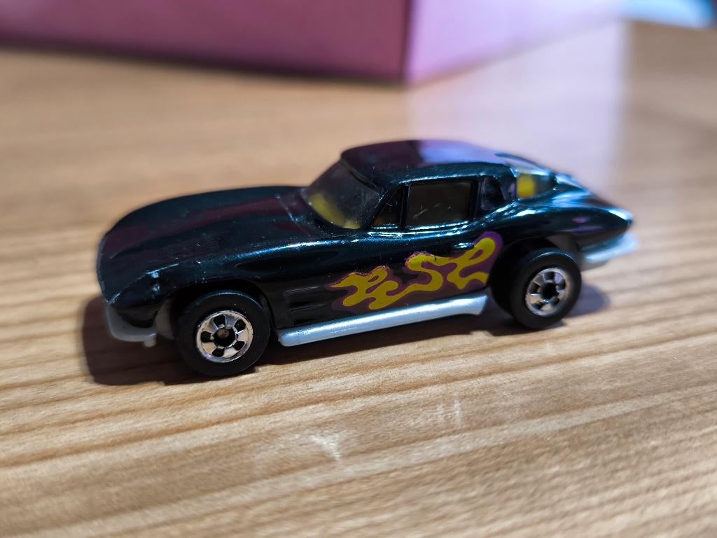 Vintage 1979 Mattel Hot Wheels Black Chevy Corvette Stingray, Ophalen of Verzenden, Gebruikt