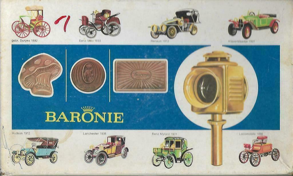 kartonnen chocolade Baronie oldtimer Hudson 1912, Ophalen of Verzenden, Gebruikt, Overige, Overige merken