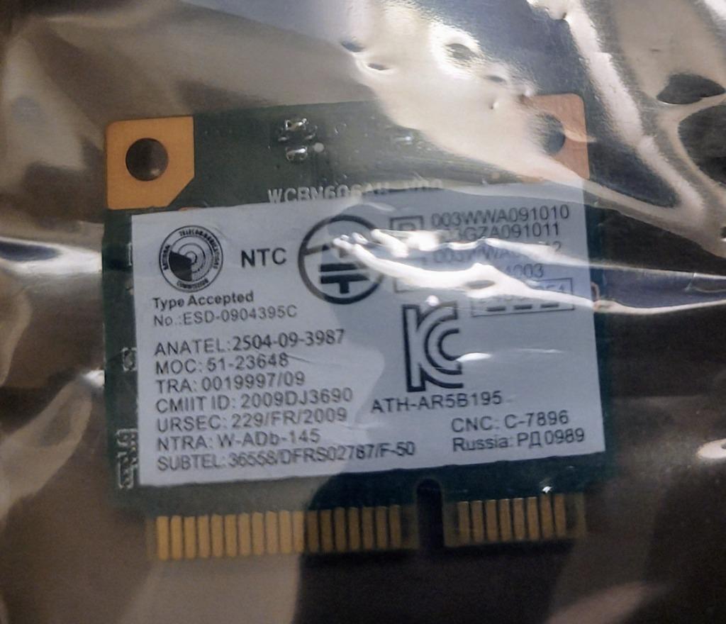 Carte réseau WiFi Atheros AR5B195 mini PCI-E, Informatique & Logiciels, Enlèvement ou Envoi, Utilisé, Interne, Atheros