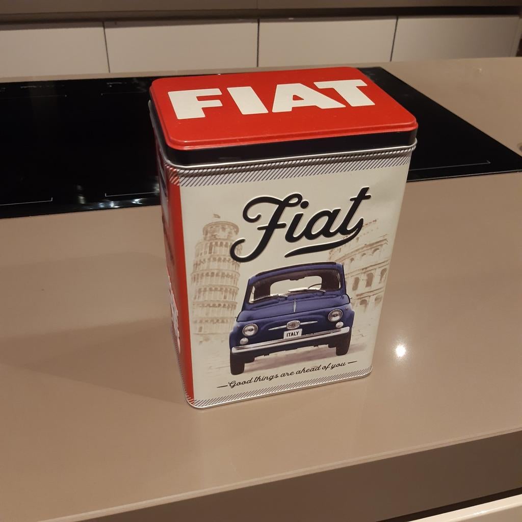 Nieuwe blikken bewaardoos Fiat 500, Collections, Marques & Objets publicitaires, Enlèvement ou Envoi