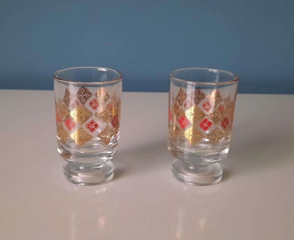 2 Verres à liqueur et à liqueur vintage, Enlèvement ou Envoi, Comme neuf, Verres et Verres à shot