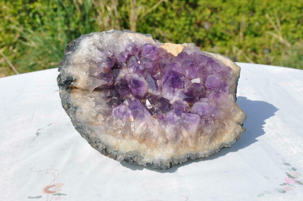 §  geode amethyste pierre naturel (2), Ophalen of Verzenden, Mineraal