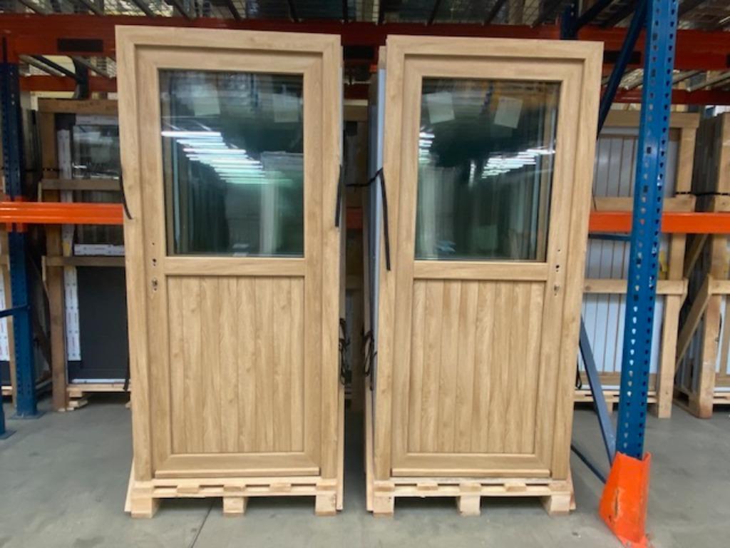 pvc deur, pvc raam, pvc schuifraam, raam, Woodec, Turner oak, Ophalen of Verzenden, Nieuw, Gevelraam of Ruit, Dubbelglas