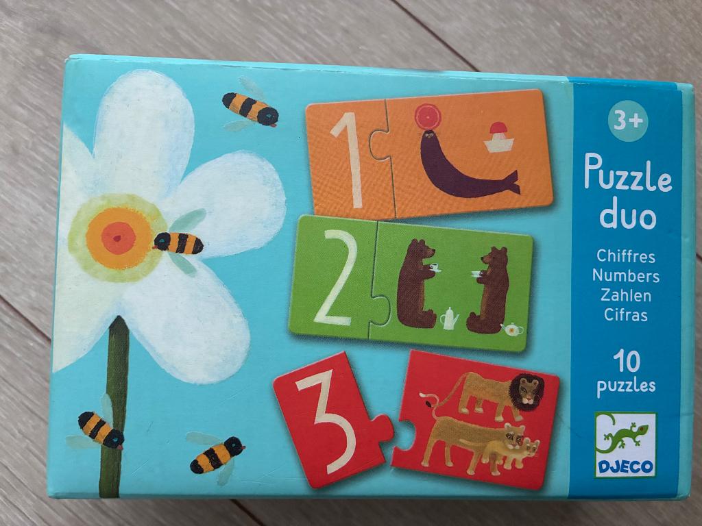 Puzzel duo Djeco - Cijfers, Enlèvement ou Envoi, Moins de 10 pièces, Comme neuf, 2 à 4 ans