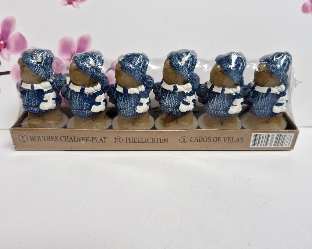 🎄 Bougies chauffe-plat en forme d'ours en peluche 🧸, Enlèvement ou Envoi, Bougie, Autres matériaux, Bleu