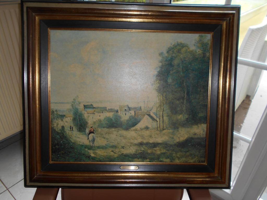 Duplikaat in prachtig kader vd hand van Corot JBC 1796-1875, Antiek en Kunst, Ophalen