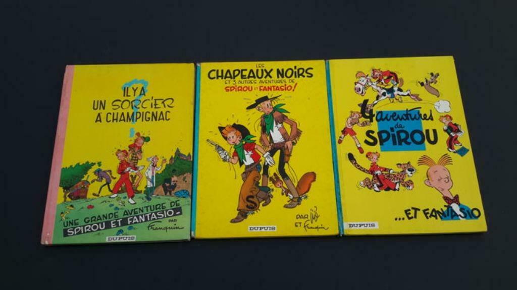 .Spirou : 1ste 3 albums HC Frans - oude  herdruk, Gelezen, Ophalen of Verzenden, Dupuis, Meerdere stripboeken