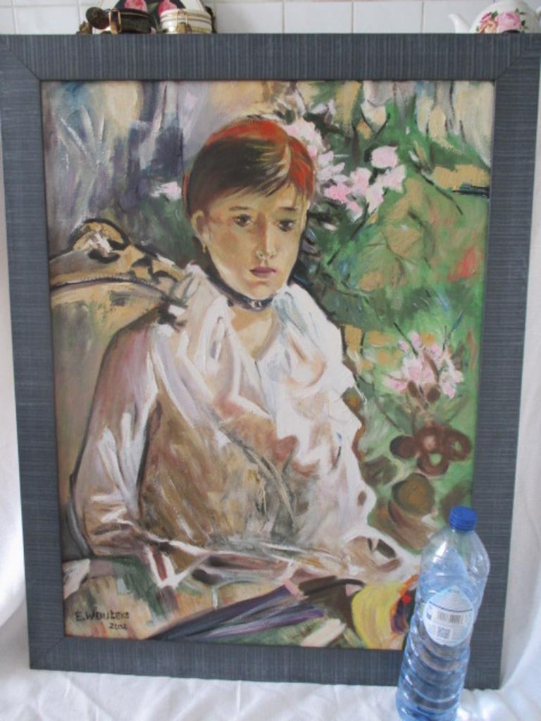 Berthe Morisot - groot kopie getekend E.Wouters, Antiek en Kunst, Ophalen
