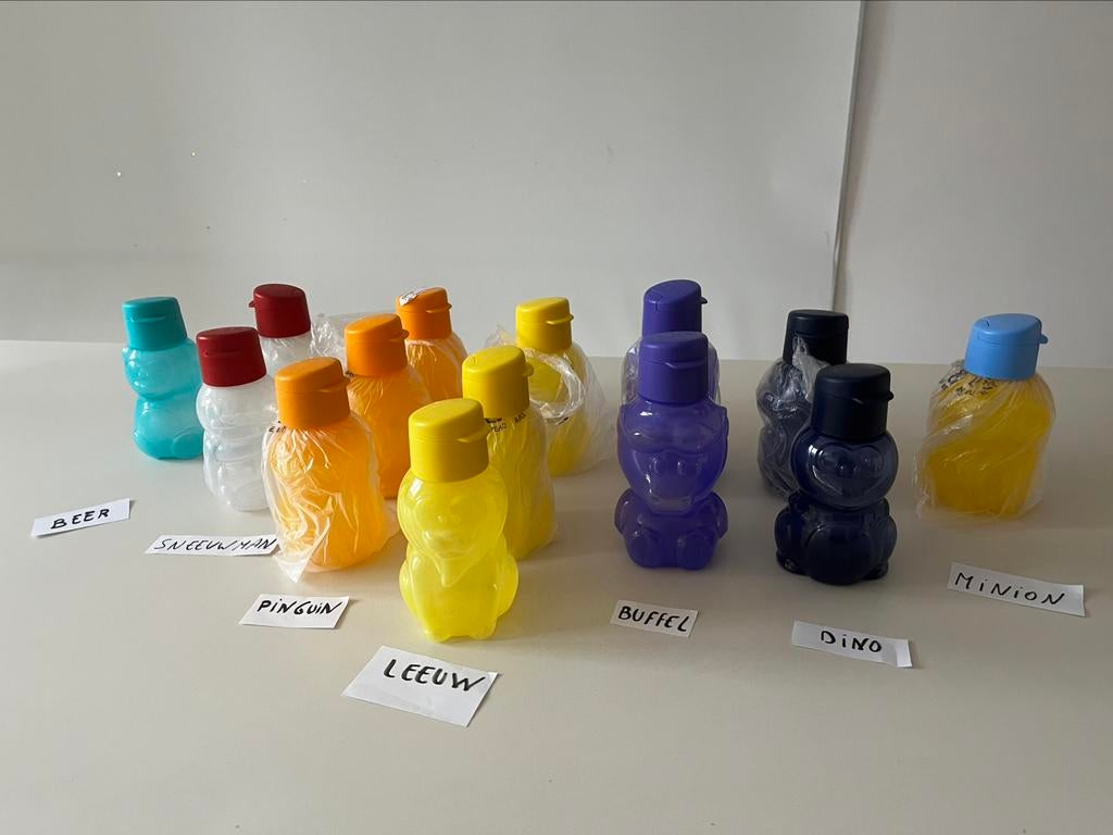 Gloednieuw!  Tupperware Kinderflesjes met dierenafbeelding., Huis en Inrichting, Ophalen of Verzenden, Nieuw, Overige typen