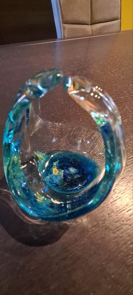 Murano blauwe glassnijder, Ophalen of Verzenden, Zo goed als nieuw, Glas, Mand