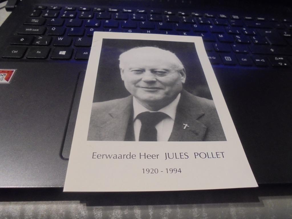 dp Eerwaarde Heer Jules Pollet, Verzamelen, Bidprentjes en Rouwkaarten, Ophalen of Verzenden, Bidprentje