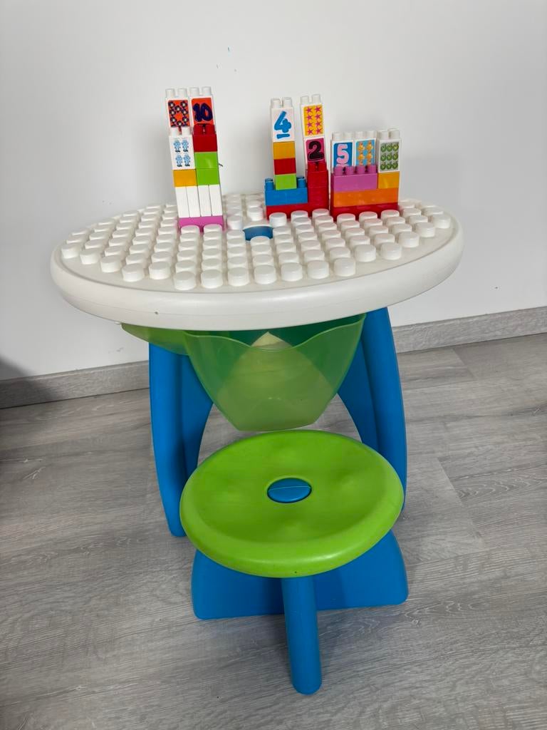 Speeltafel met bouwplaat en blokken, Ophalen, Gebruikt