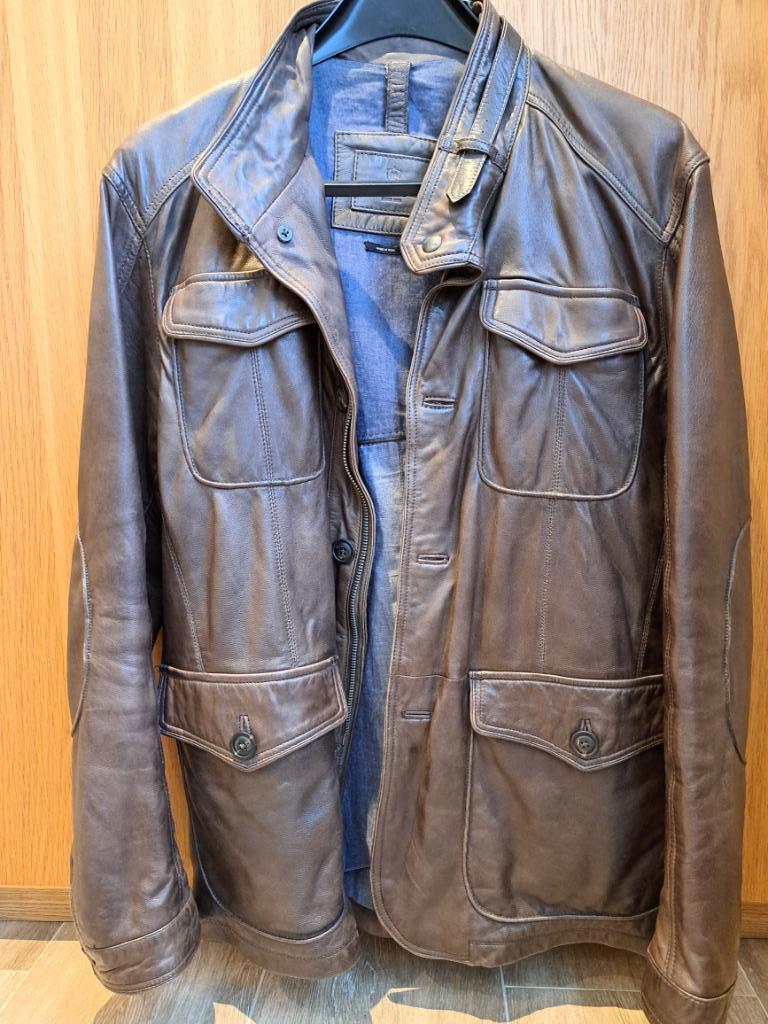Veste en cuir, Vêtements | Hommes, Pulls & Vestes, Comme neuf, Taille 52/54 (L), Brun, Enlèvement ou Envoi