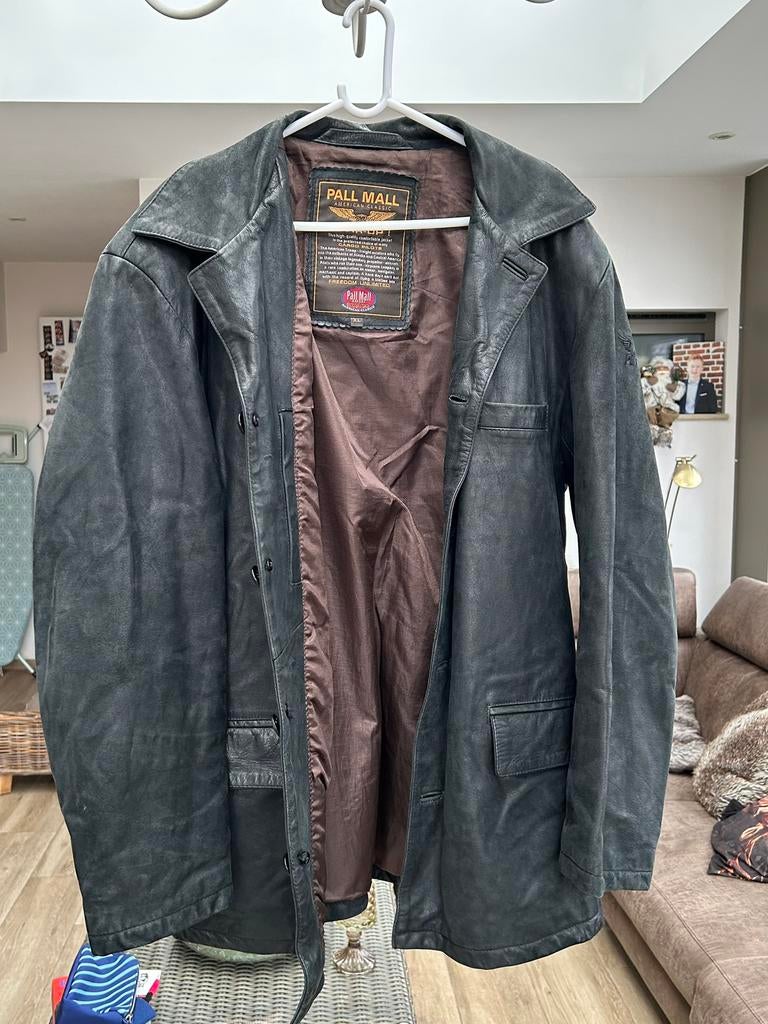 Vintage PALL MALL zwarte lederen jas maat xl (PME), Ophalen of Verzenden, Zo goed als nieuw, Maat 56/58 (XL), Zwart