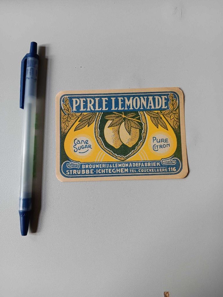 Etiket Perle Lemonade Strubbe Ichtegem, Ophalen of Verzenden, Gebruikt, Overige typen