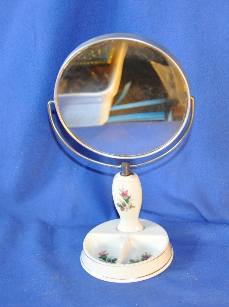 miroir double face p poser sur colonne coupelle porcelaine, Enlèvement ou Envoi, Rond