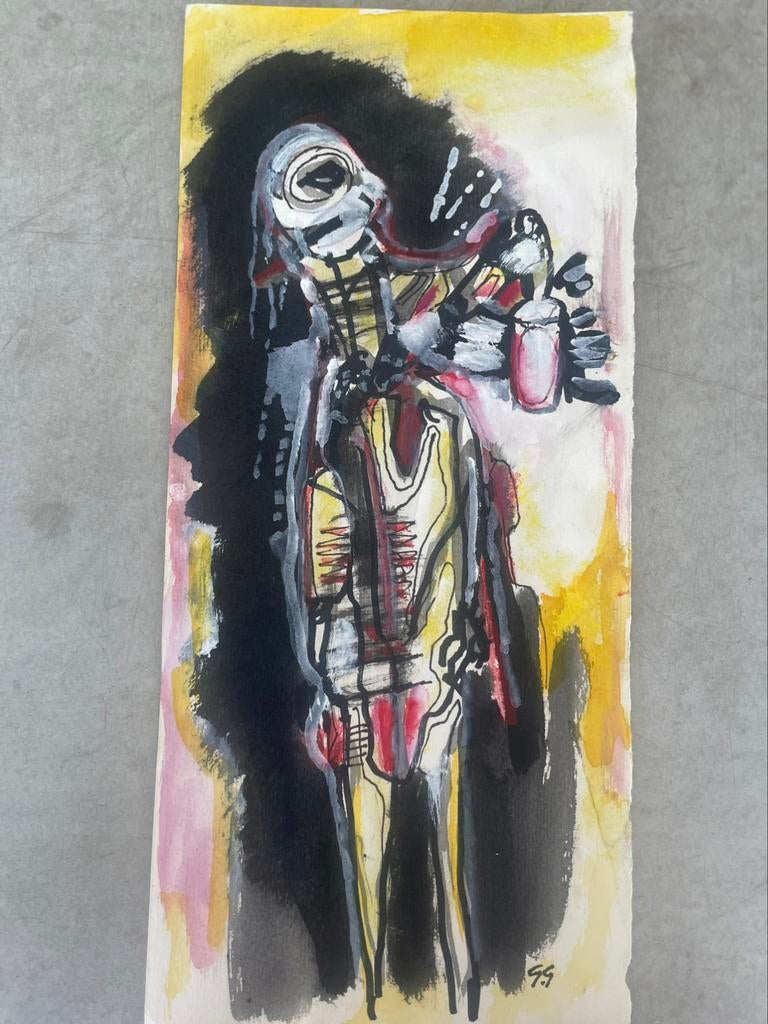 - Gerard Grassère aquarel en Gouache op papier / gesigneerd, Antiquités & Art, Art | Peinture | Moderne, Enlèvement ou Envoi