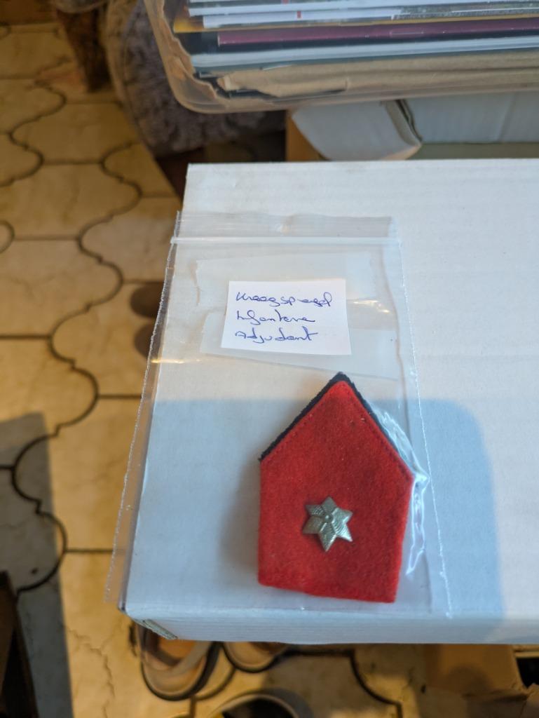 Infanterie adjudant kraagspiegel, Ophalen of Verzenden, Landmacht, Embleem of Badge