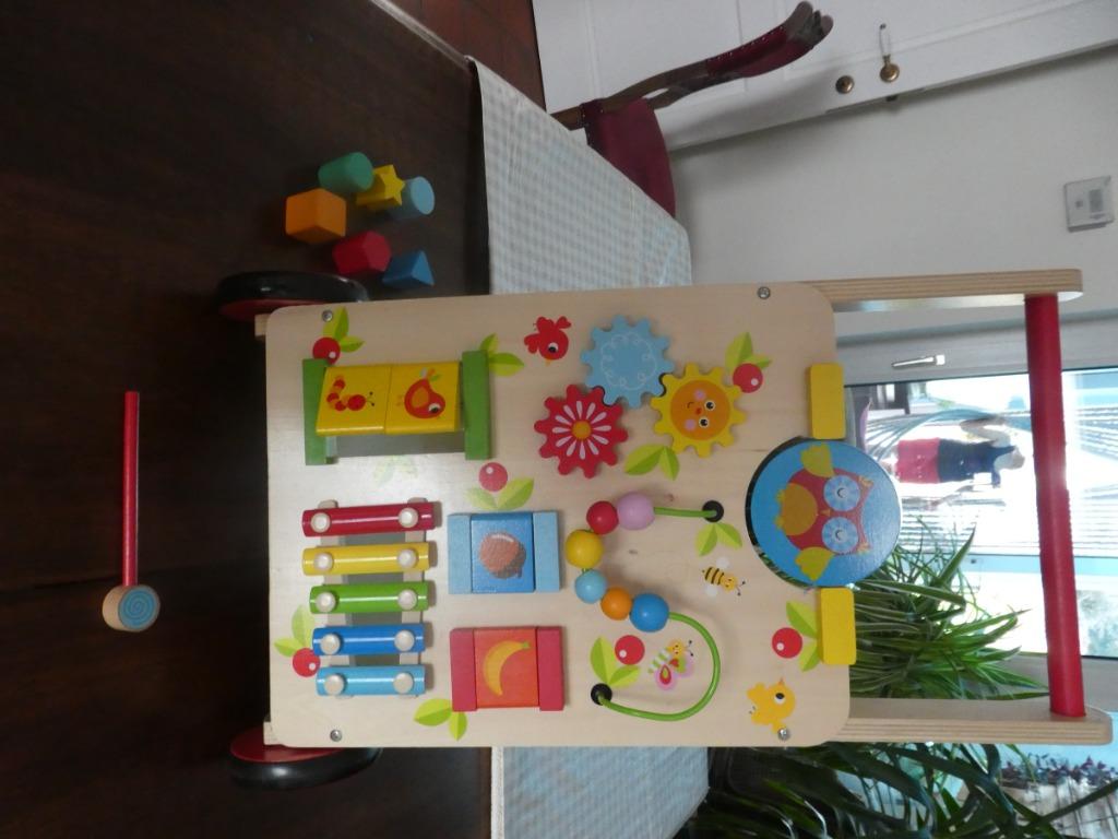 houten loopwagentje, Enlèvement, Comme neuf, Jouet à Pousser ou Tirer