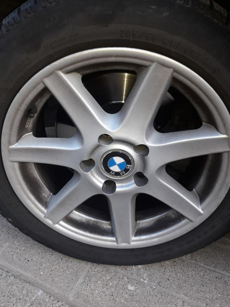 Winterbanden en 4 Aluminium velgen BMW 205/55 R16 91H, Auto-onderdelen, Banden en Velgen, Ophalen, Velg(en), 16 inch, 205 mm