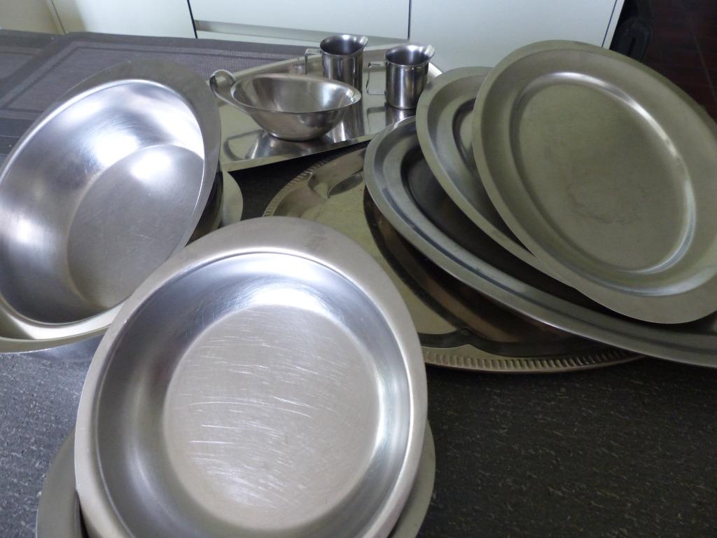 assortiment inox schotels, Ophalen, Gebruikt, Inox