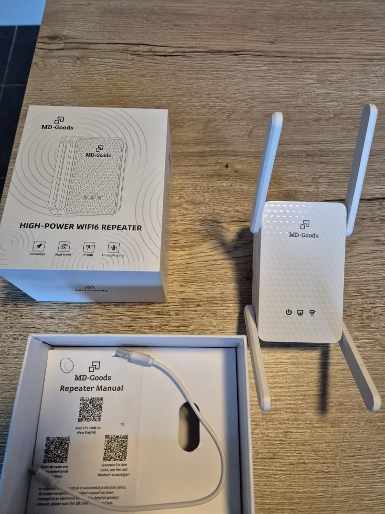 Amplificateur WiFi MD-Goods - 3000 Mbps - Wi-Fi 6 - Répéteur, Informatique & Logiciels, Enlèvement ou Envoi, Comme neuf, Overige merken