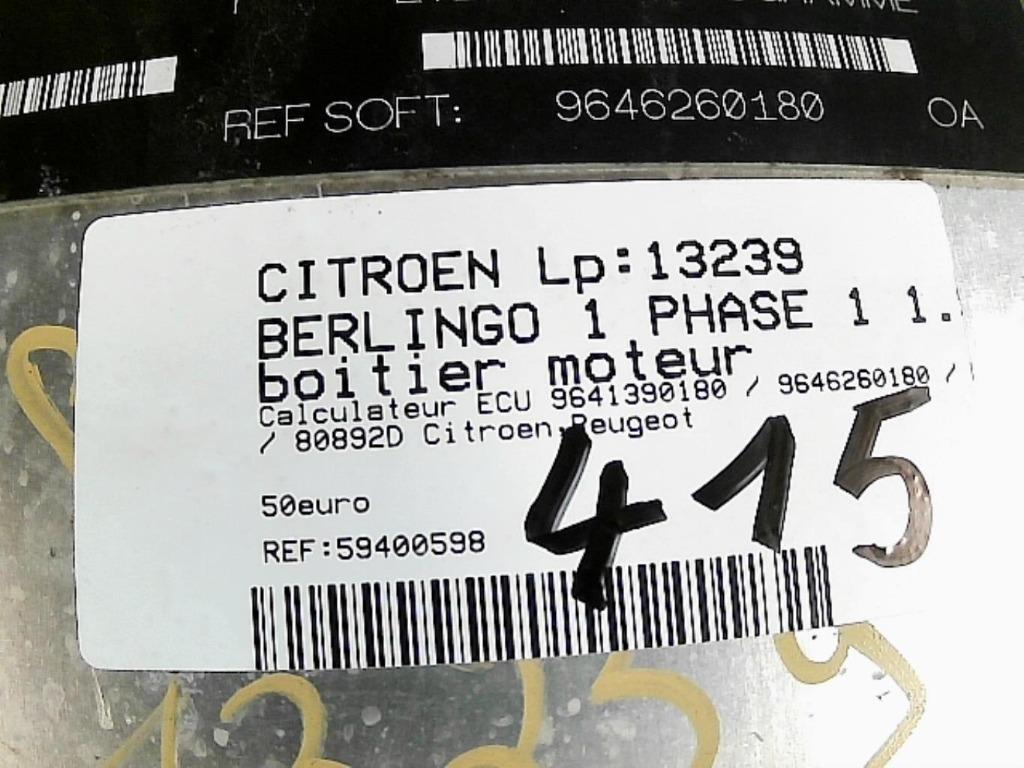 Boitier Moteur Citroën Berlingo 1 phase 1 1.9D (415), Autos : Pièces & Accessoires, Enlèvement ou Envoi, Utilisé, Citroën