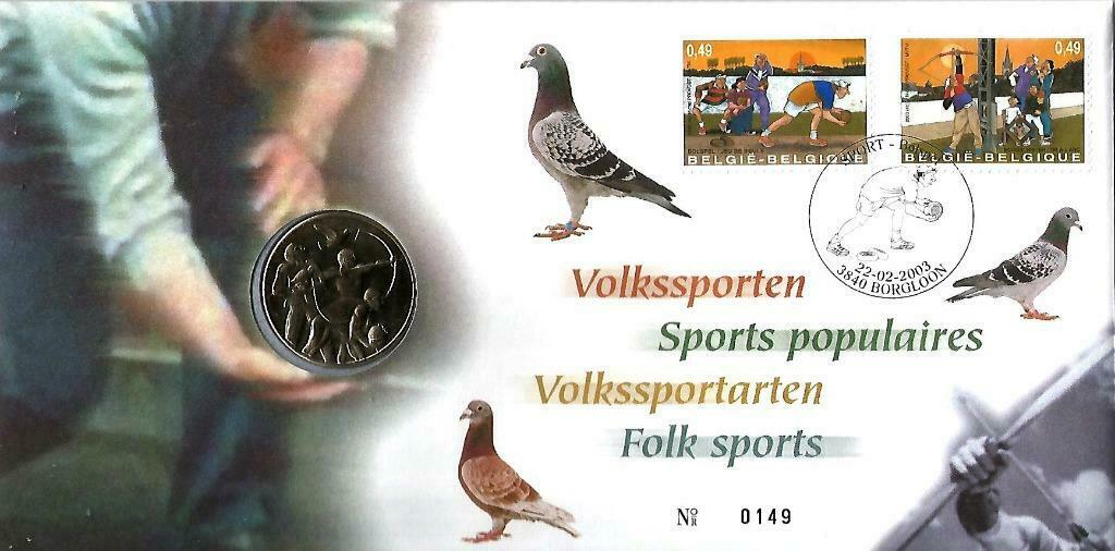 België 2003 - Numisletter OBP 3157 Volkssporten, Enlèvement ou Envoi, Non oblitéré, Neuf, Avec timbre