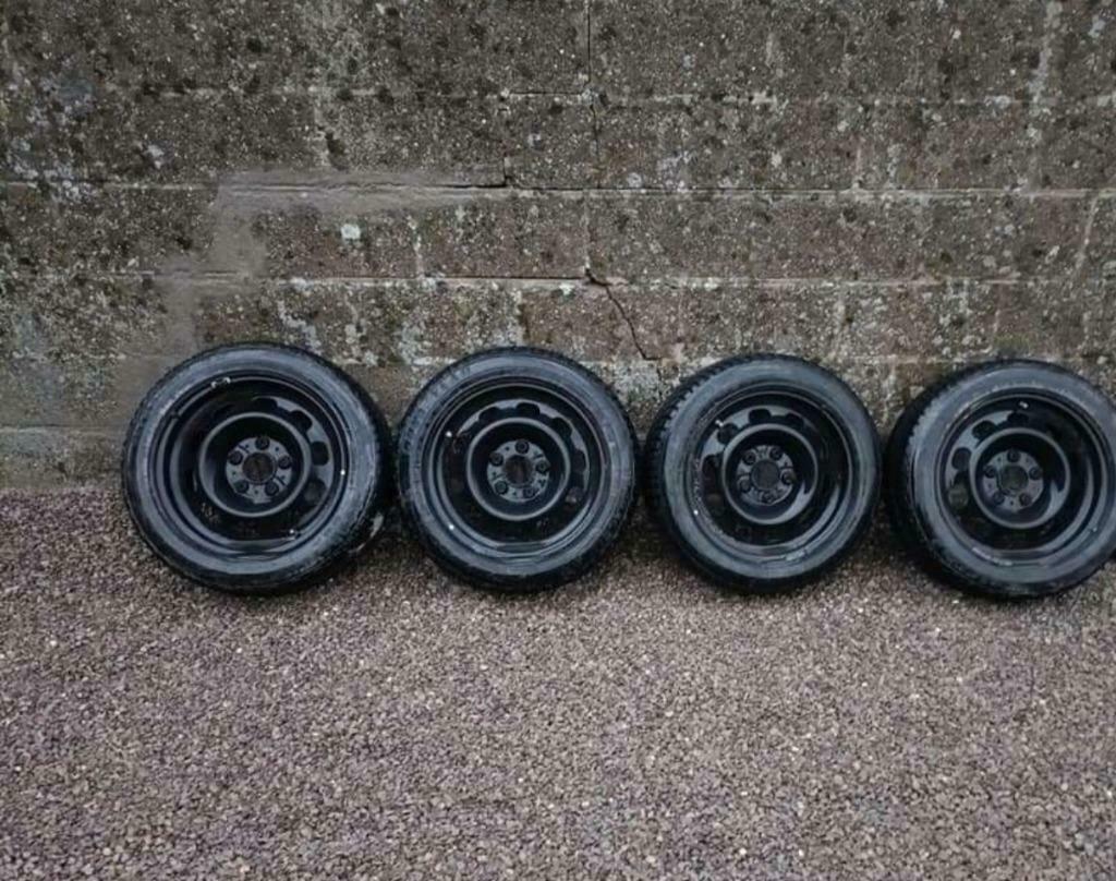 4 originele BMW 16-inch stalen velgen E90 / SERIE 91 (5×120), Ophalen, Gebruikt, BMW