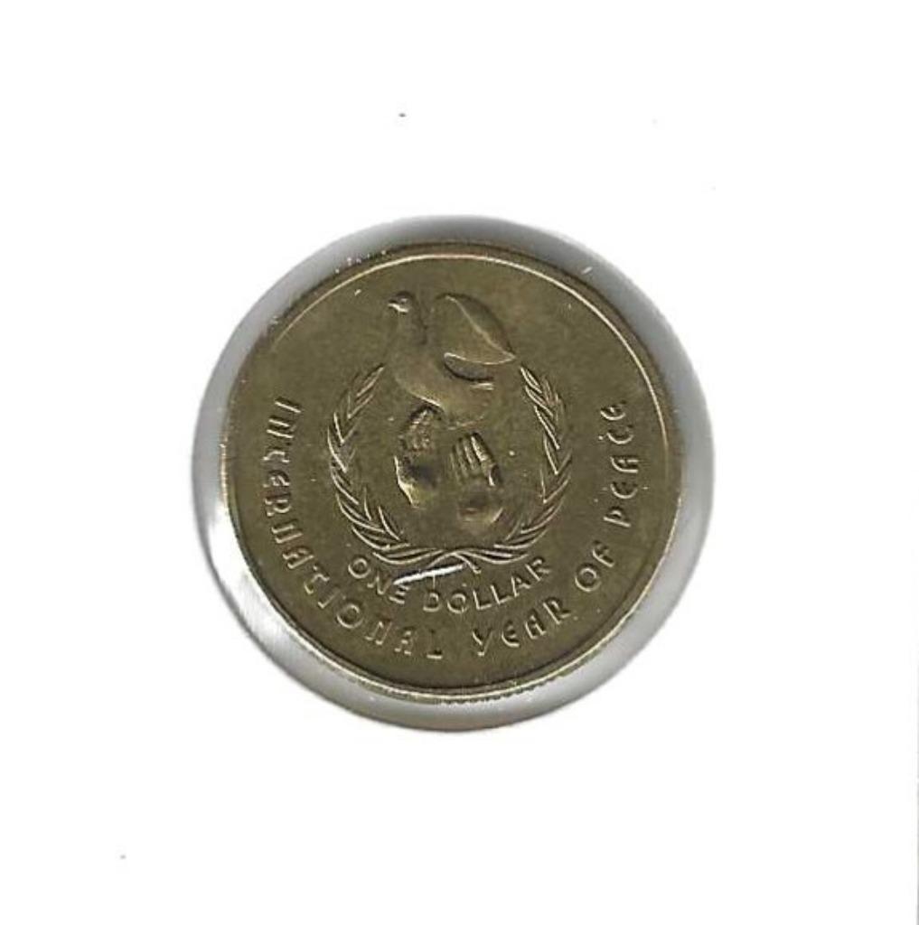 Australië, 1 Dollar 1986, International Year of Peace., Ophalen of Verzenden, Losse munt