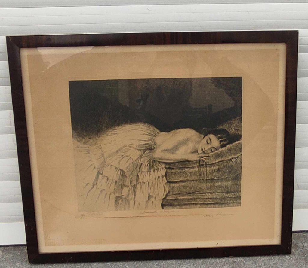 eau forte epreuve d artiste signe henri thomas, Antiek en Kunst, Ophalen of Verzenden