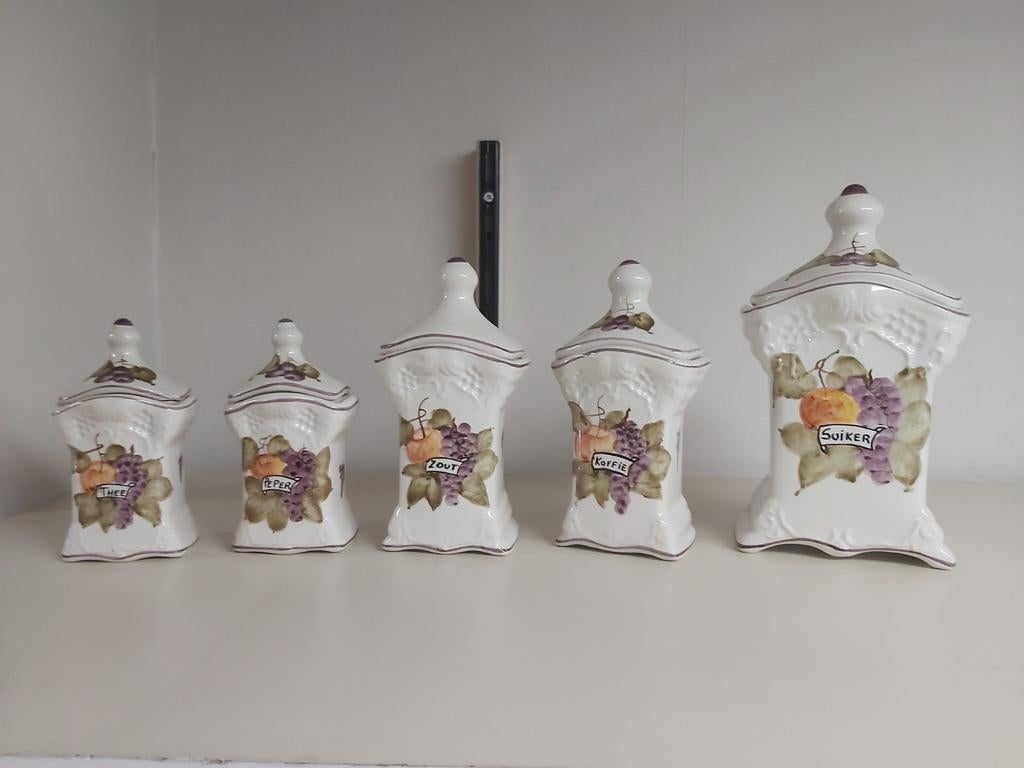 Lot de 5 bocaux de rangement rétro, Enlèvement ou Envoi, Comme neuf