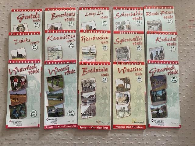 Lot van 25 fietsroutes in West-Vlaanderen, Ophalen of Verzenden