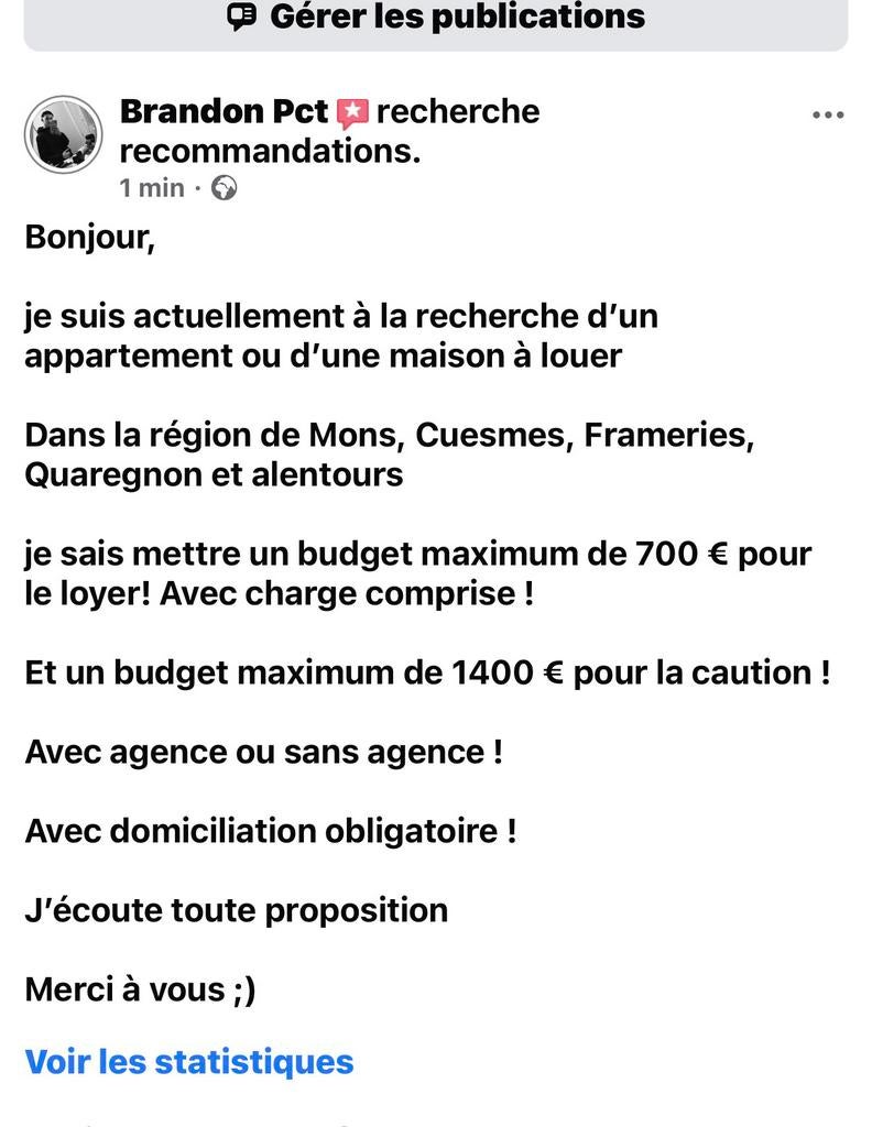 Recherche appartement/maison a louer !