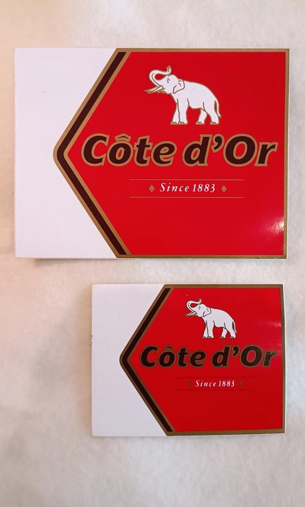 Luxe stickers Côte d'Or 1x groot en 1x klein voor 1€ 1985-95, Verzamelen, Merken en Reclamevoorwerpen, Ophalen, Nieuw