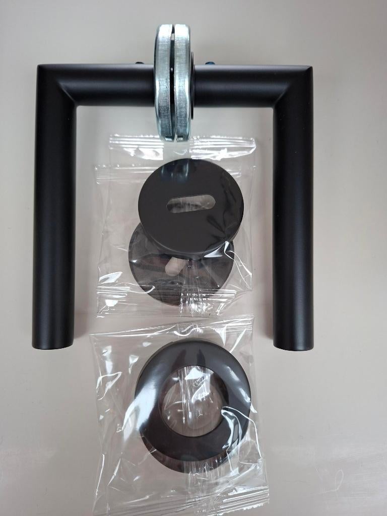 1 poignée de porte noire en acier inoxydable mat, Enlèvement, Neuf, Inox, Loquet ou Poignée