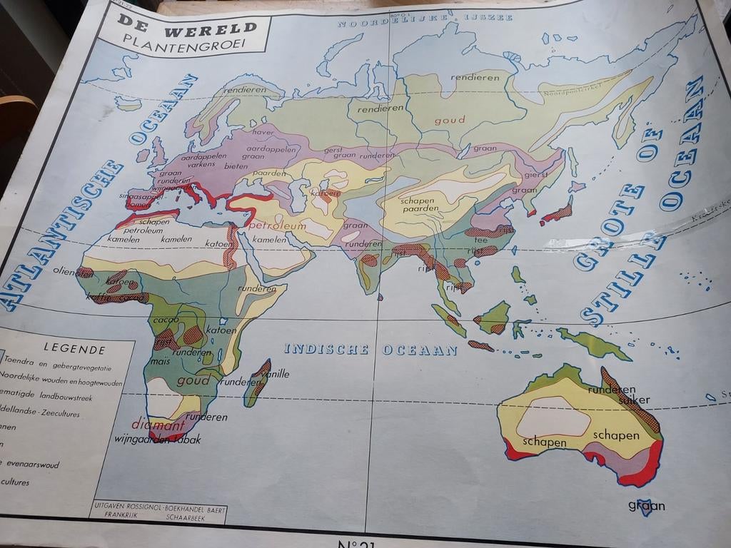 Carte de l'Ancien Monde (croissance des plantes) et carte de, Enlèvement