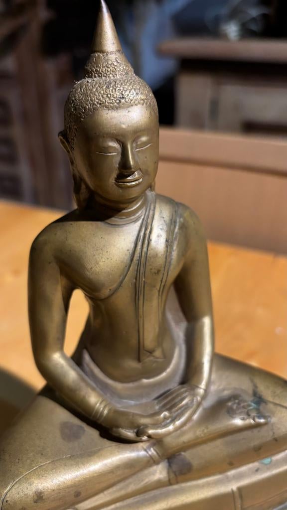 Thaise Bronzen Boeddha, Antiek en Kunst, Ophalen of Verzenden, Brons