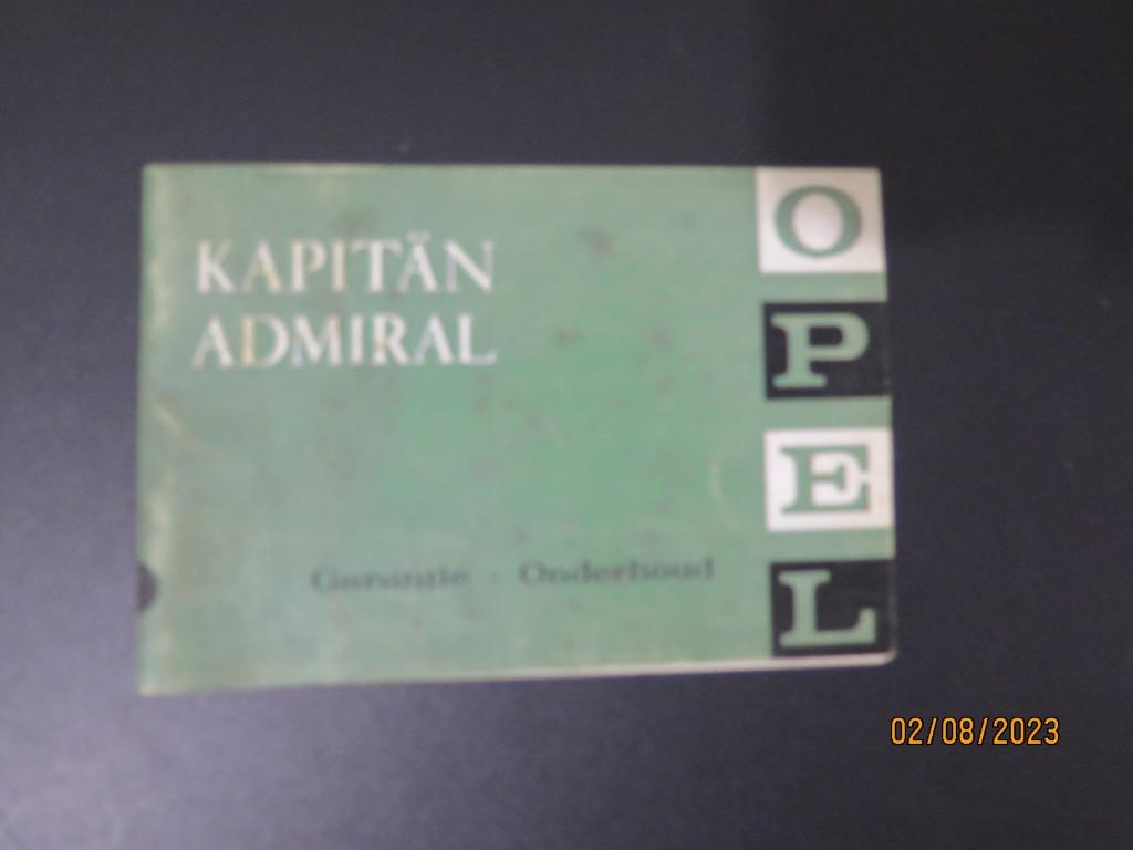 OPEL KAPITAN  ADMIRAL  ONDERHOUDS BOEKJE, Verzenden