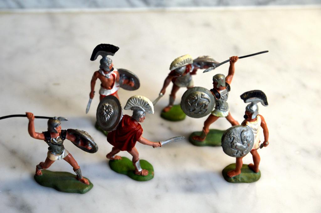 Lot de 6 figurines fantassins grecs - Collection, Enlèvement ou Envoi, Comme neuf, Humain