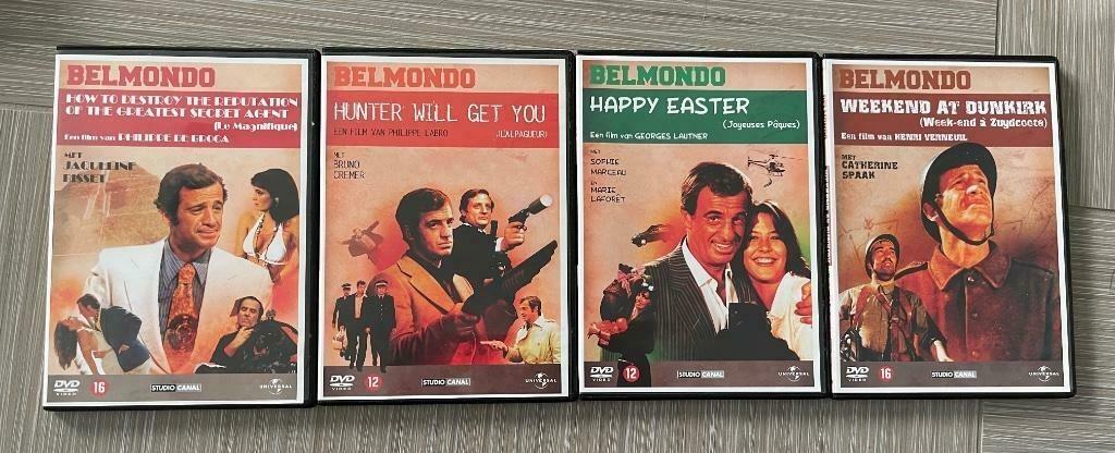 Jean-Paul Belmondo - 4x DVD - sous-titres néerlandais, À partir de 9 ans, Enlèvement ou Envoi, Comme neuf, Action
