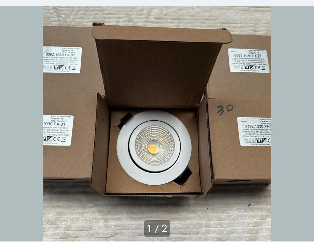 6x downlights encastrés à LED Argon - neufs, Maison & Meubles, Lampes | Spots, Neuf, LED, Enlèvement ou Envoi