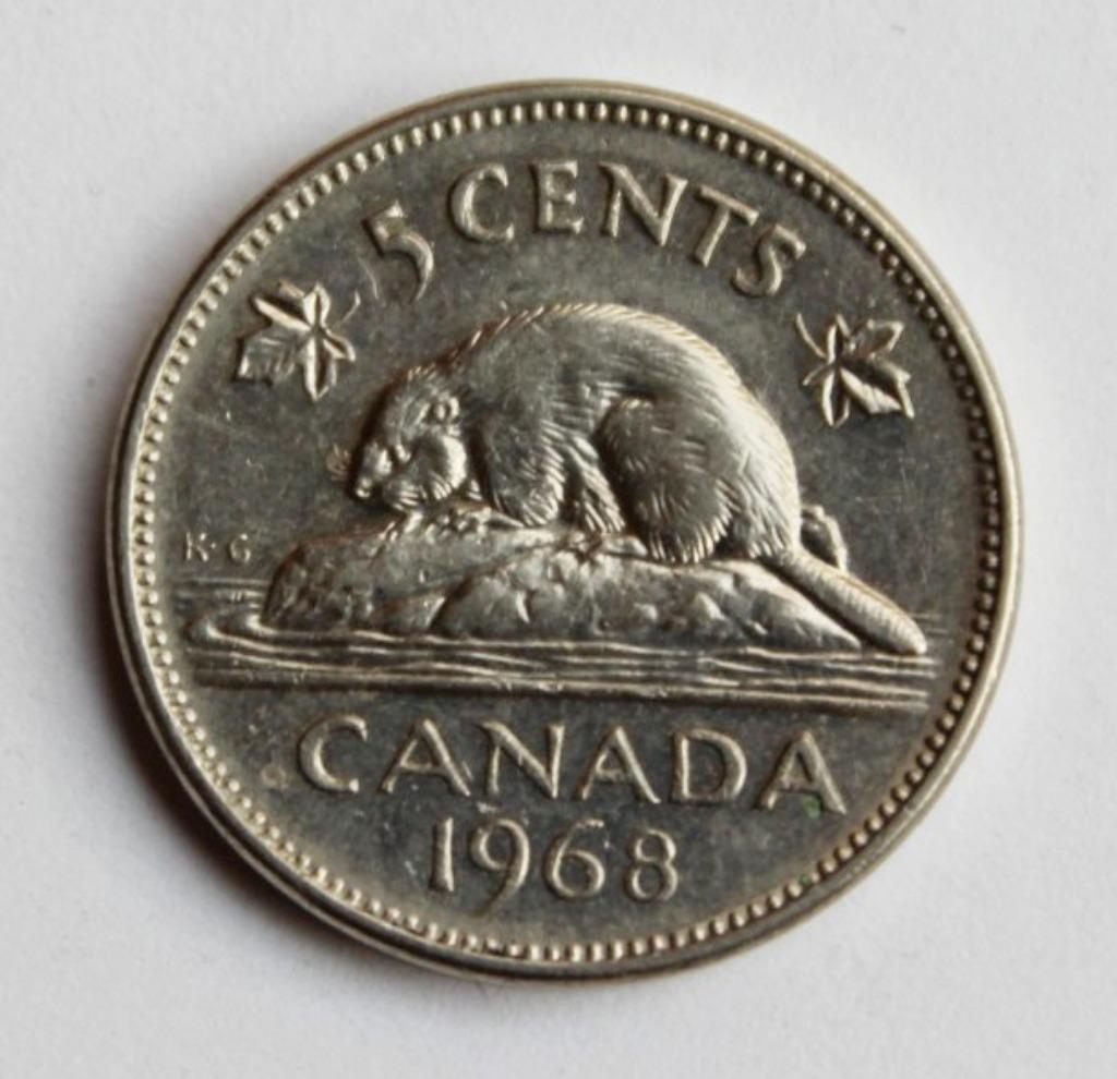 5 cents Canada 1968, Enlèvement ou Envoi, Amérique du Nord, Monnaie en vrac